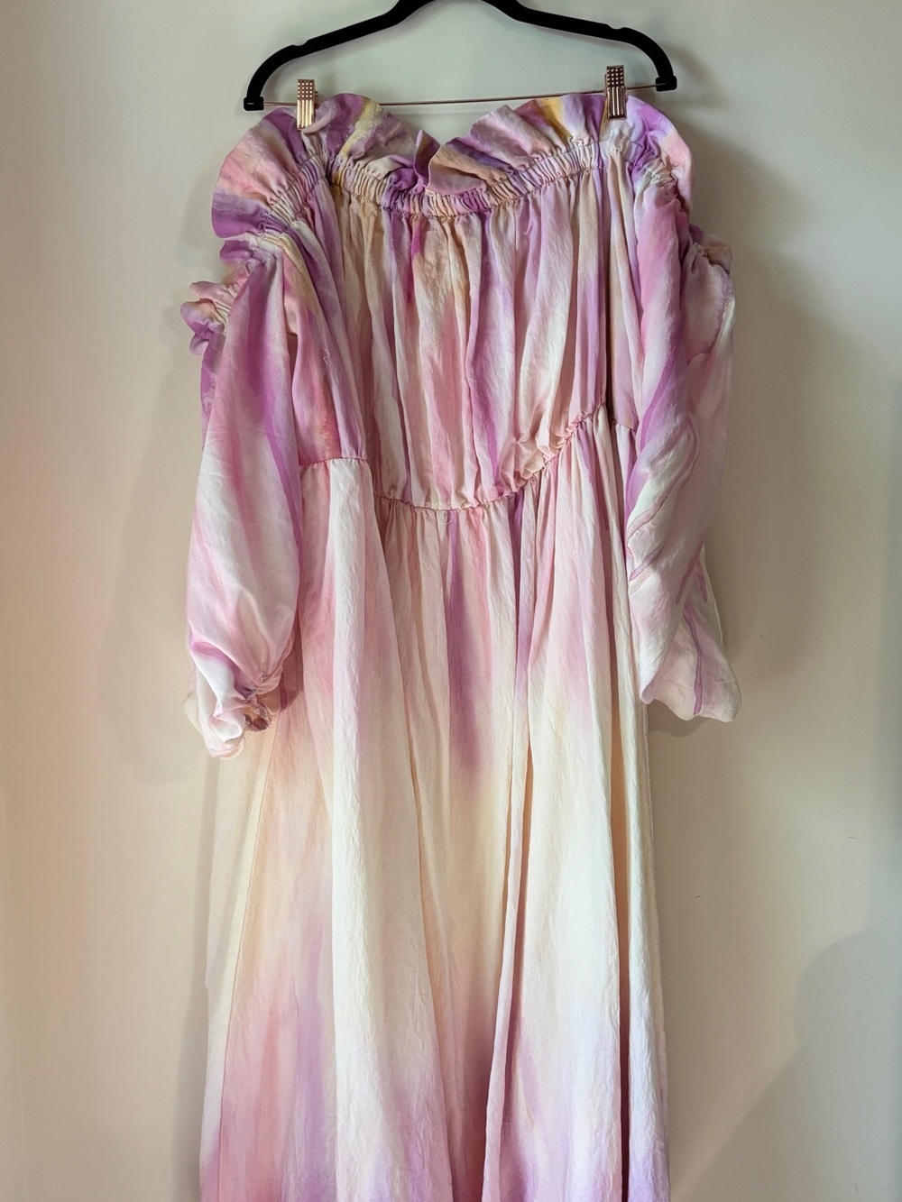 Women’s Eloquii Pastel Pink Ombre Maxi Dress with Ruffled Neckline